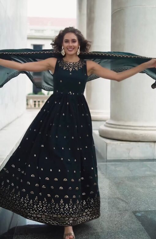 Georgette Gown With Handwork pc-224