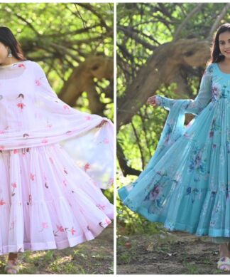 LC 972 PRESENTING NEW DESIGNER  EMBROIDERED ANARKALI GOWN