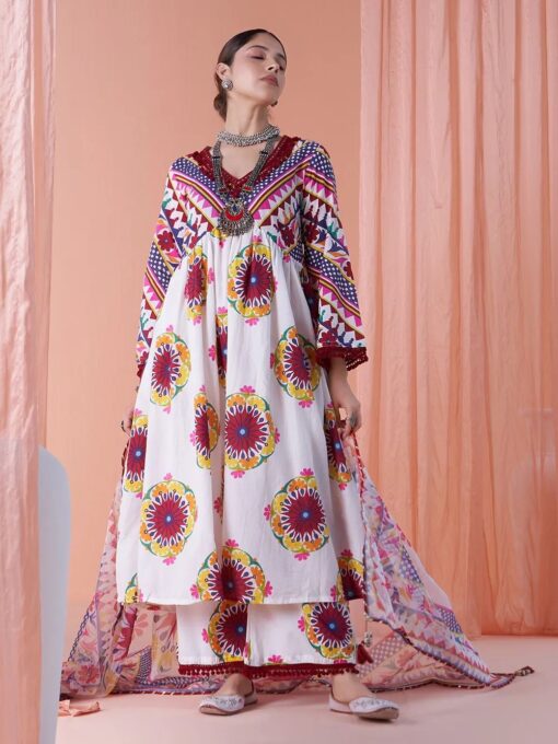 Alia Cut Pure Cotton Printed Gown