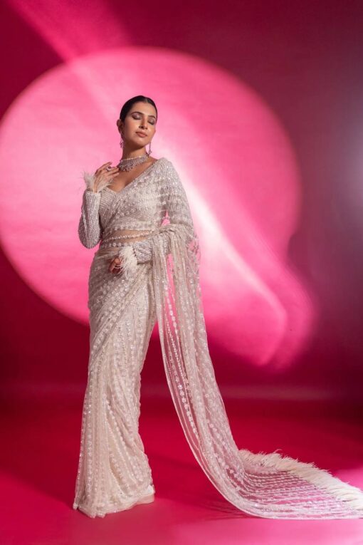 Butterfly Net Fancy Sequance Bollywood Saree BT-342