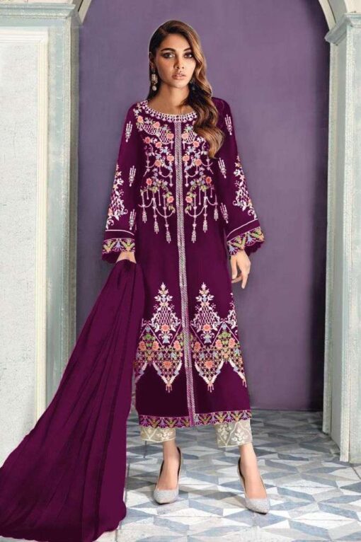 Embroidered Tunic with Cigarette Pants Luzury Pret 1048