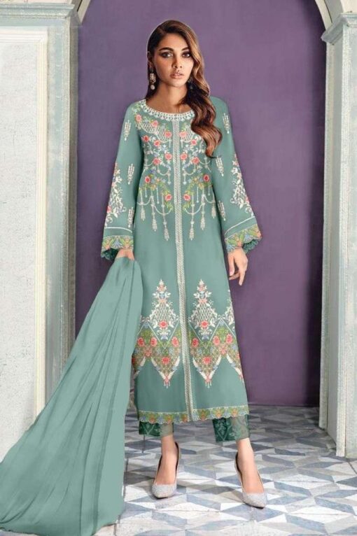 Embroidered Tunic with Cigarette Pants Luzury Pret 1048