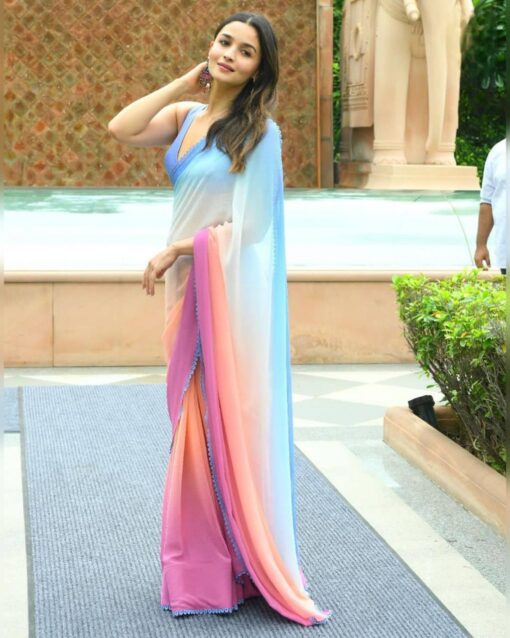 Fancy Mill Print Georgette Bollywood Saree BT 366