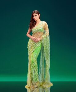 Fancy Sequance Embroidered Butterfly Net Bollywood Saree BT-345