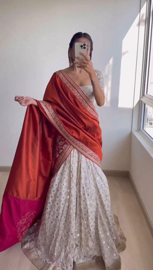 Heavy Sequance Work Faux Georgette Lehenga Choli