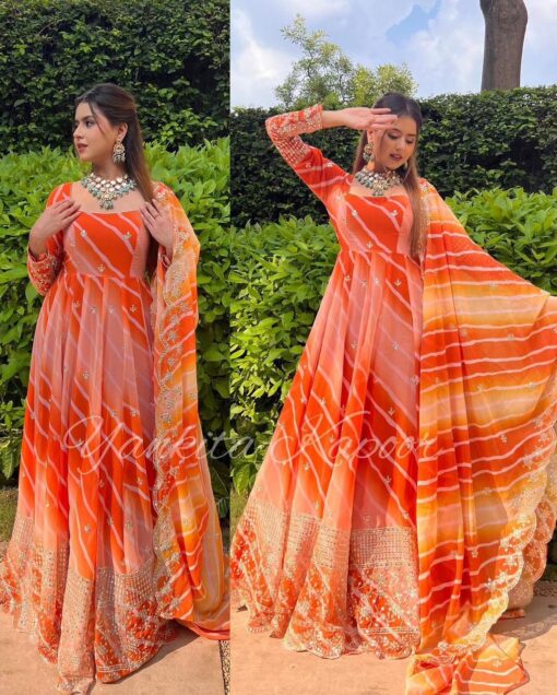 Print & Sequance Work Georgette Salwar Suits