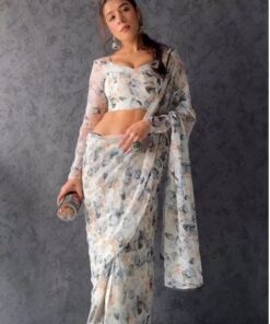 Ready to Wear Tebi Silk Organza Bollywood Saree DN-1194