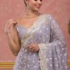 Sequance Embroidery Work Chinon Silk Bollywood Saree BT-1196