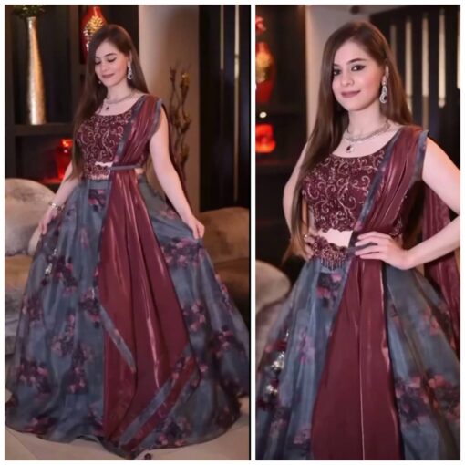 Designer Organza Printed Lehenga Choli