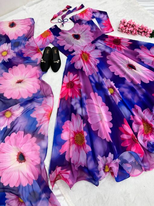 Digital Printed Georgette Anarkali Suit
