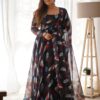Digital Printed Organza Silk Padded Suit