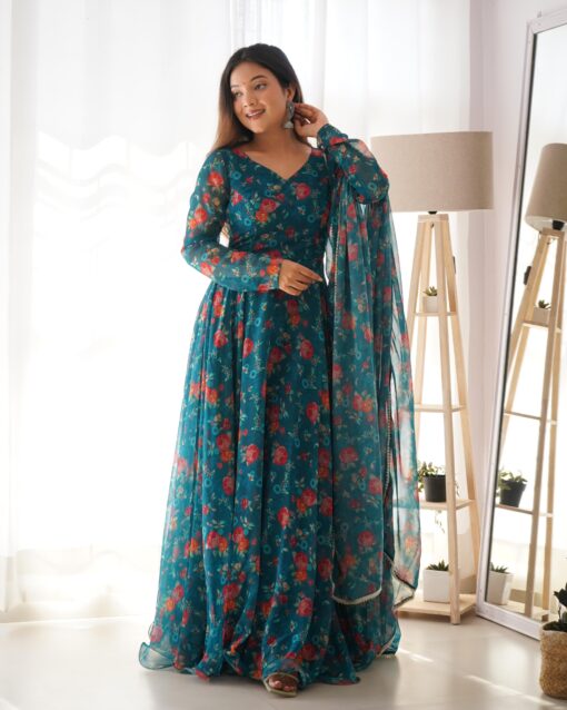 Digital Printed Padded Georgette Suit