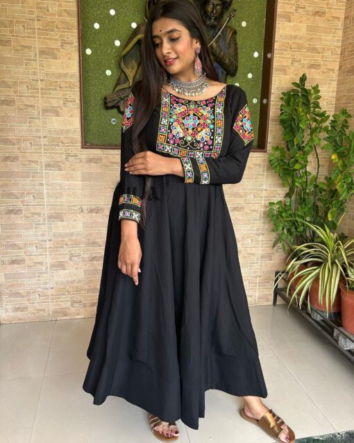 Foil & Thread Work Padded Gown