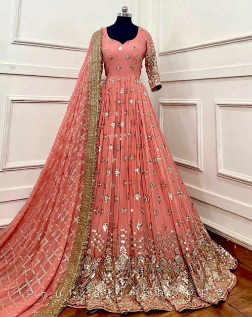 Heavy Sequance Work Georgette Gown
