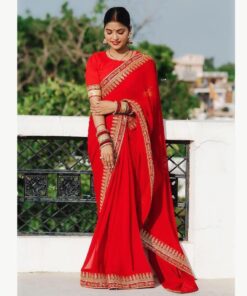 Karwa Chauth Special Red Sequance Work Saree