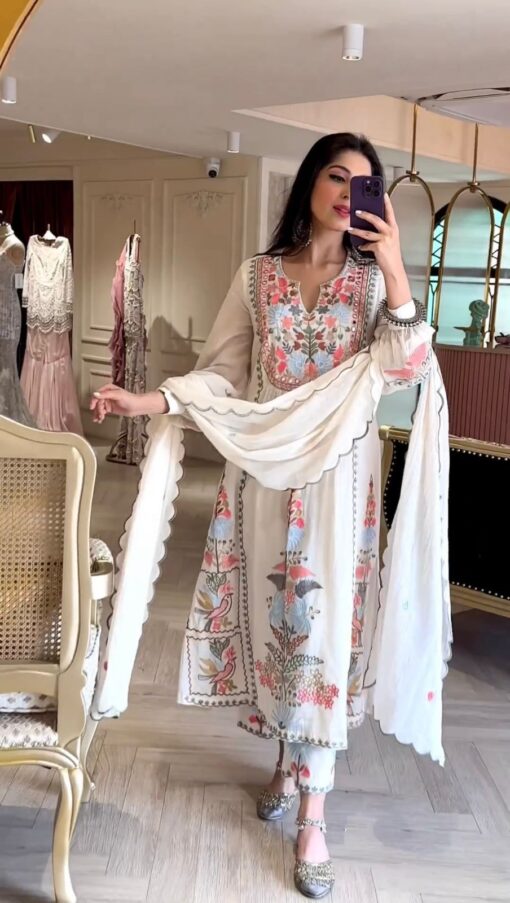 Mirror Work Faux Georgette Suit