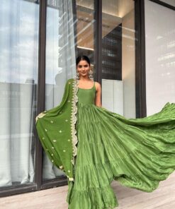 Ruffle Style Georgette Bollywood Gown
