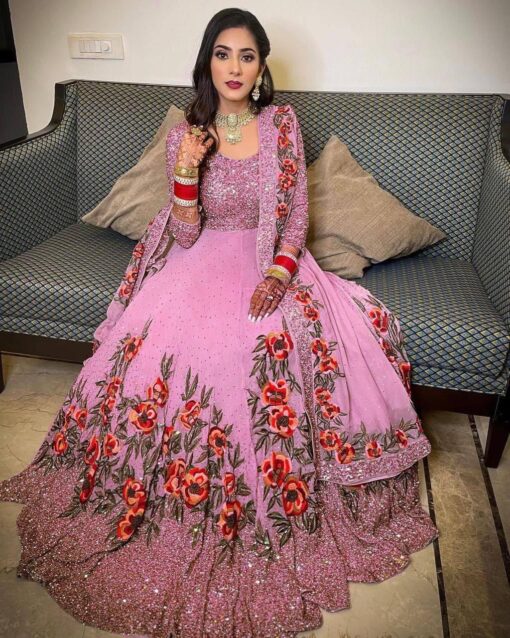 Sequence Embroidered Handwork Gown
