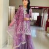 Soft Net Embroidered Sharara Plazo Suit
