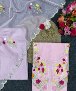 Tabby Silk Organza Suit Unstitched Dress Material
