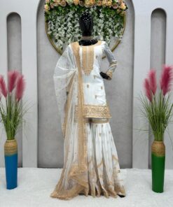 Thread & Sequance Work Georgette Sharara Suit