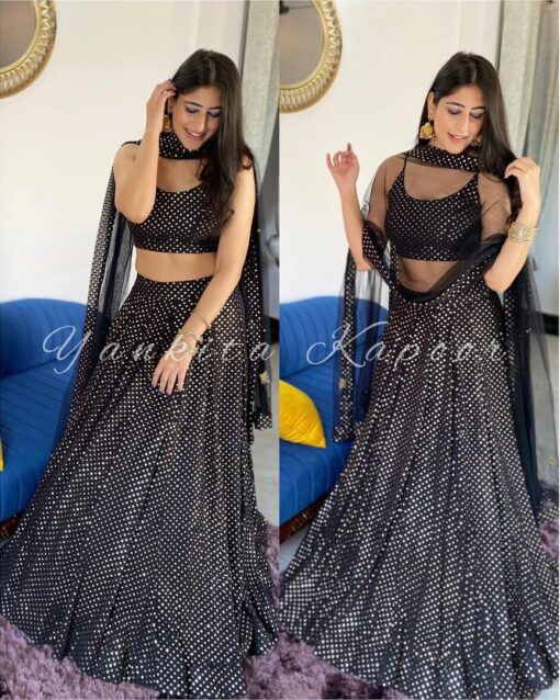 Black Embroidered Dulhan Lehenga Choli