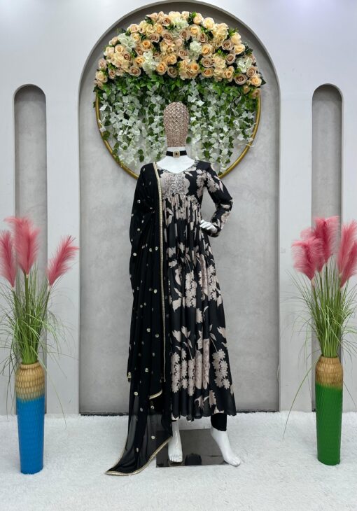 Chinon Silk Nayra Cut Handwork Suit