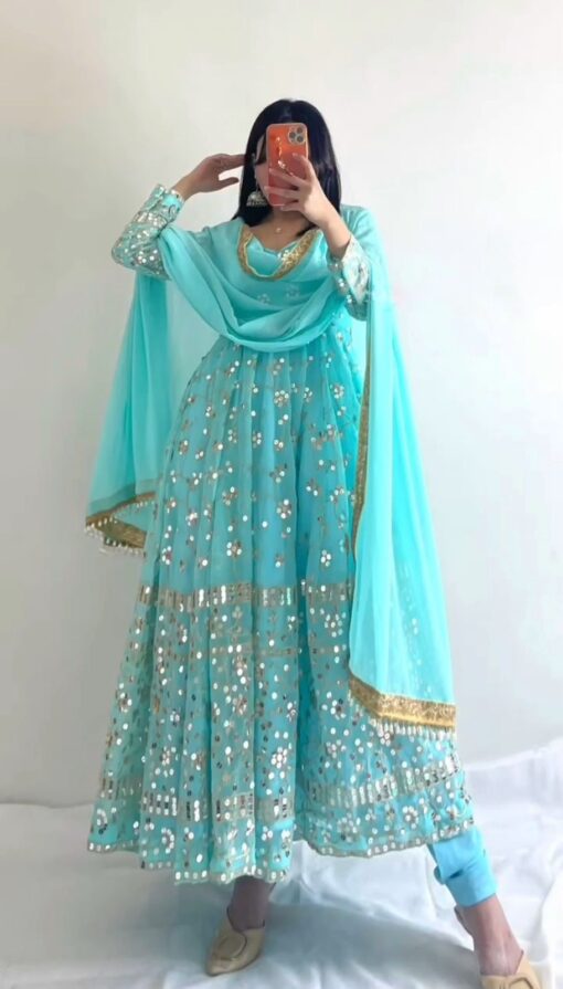 Full Sleeve Heavy Embroidery Georgette Gown