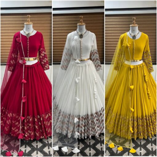 Georgette Sequence Embroidered Lehenga Choli