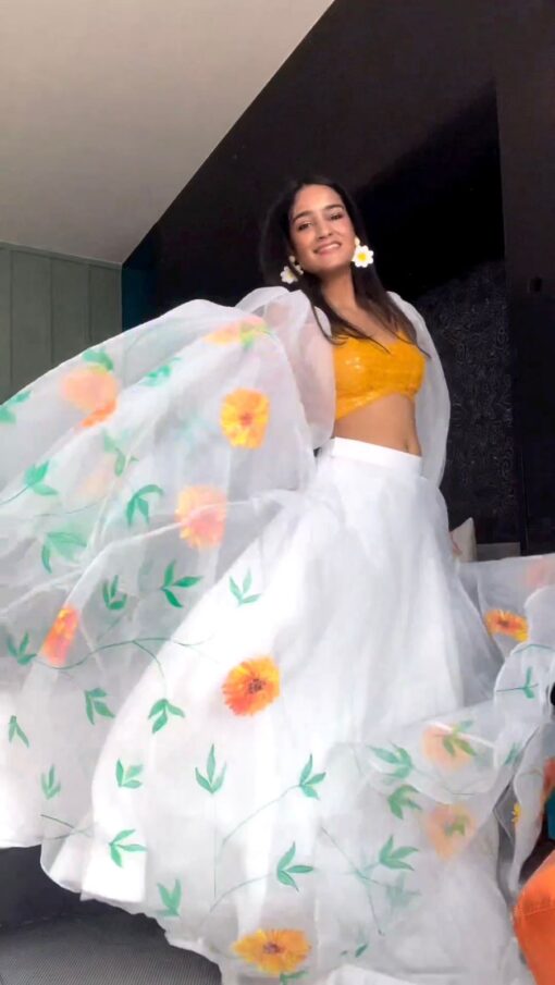 Haldi Special Organza Lehenga Choli