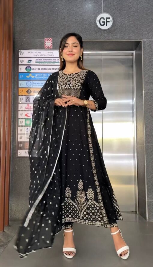 Naira Cut Sequence Embroidered Padded Gown