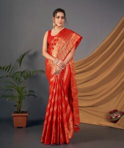 Pure Silk Zari Weaving Lehariya Saree