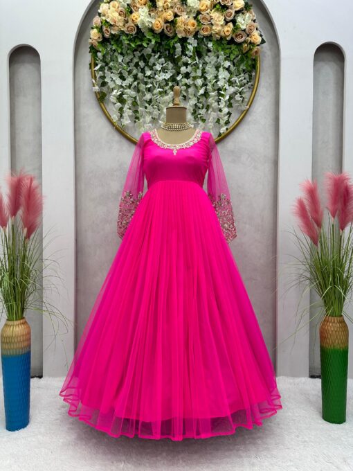 Sequance & Thread Work Net Gown