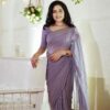 Sequence & Pearl Work Soft Georgette Silk Saree