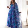 Tabby Organza Silk Digital Printed Gown