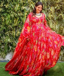 Digital Print Georgette Anarkali Gown