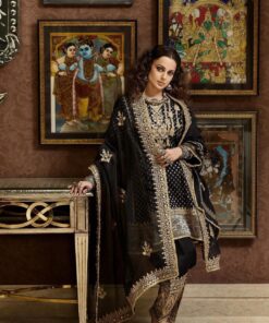 Georgette Embroidered Kurti Plazzo Suit