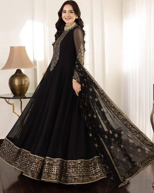 Heavy Embroidered Georgette Gown