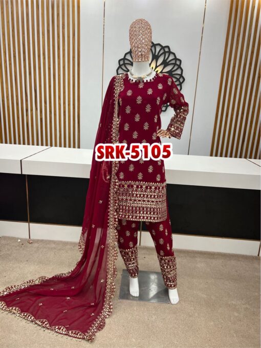 Heavy Georgette Sequence Work Suit
