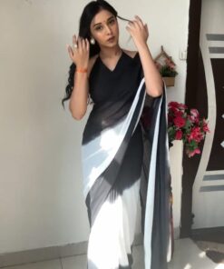 Pedding Digital Print Ready To Wear Georgette Saree