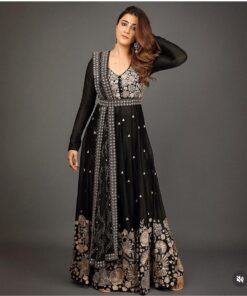 Sequence Work Faux Georgette Gown