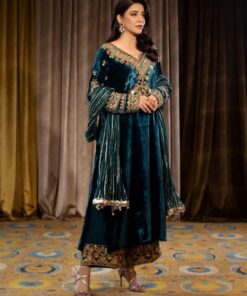 Velvet Sequence Embroidered Handwork Suit