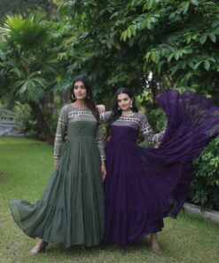Zari-Thread & Sequence Work Blooming Gown