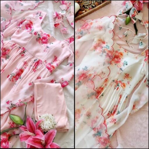 Digitally Printed Fox Georgette Anarkali Gown