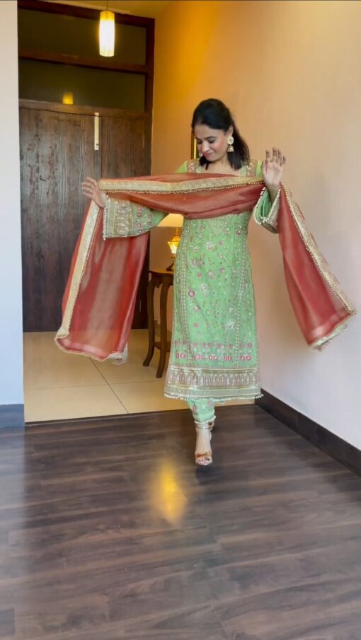 Georgette Sequence Work Suit