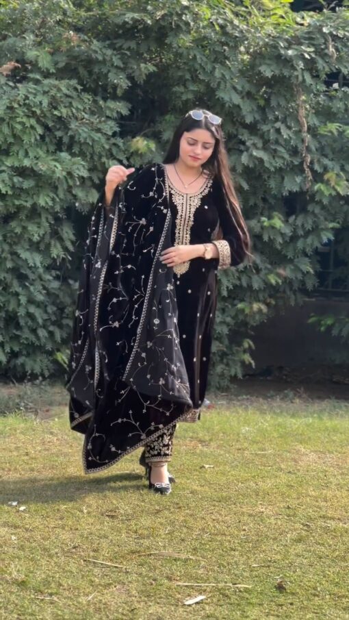 Heavy Embroidery Sequence Work Sharara Suit