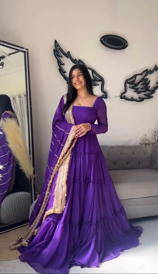 Heavy Georgette Padded Anarkali Gown
