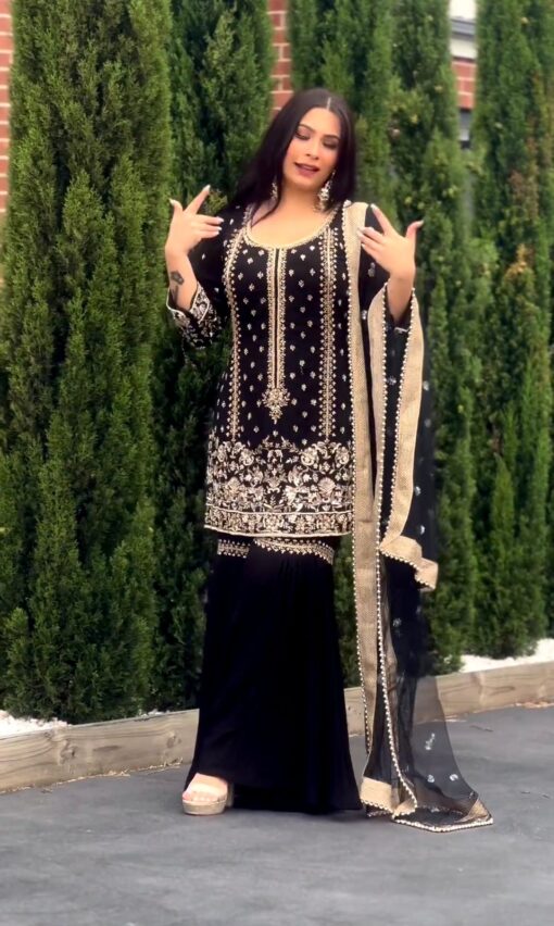 Heavy Sequence Embroidered Georgette Suit