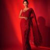 Red Sequence Work Georgette Bollywood Saree