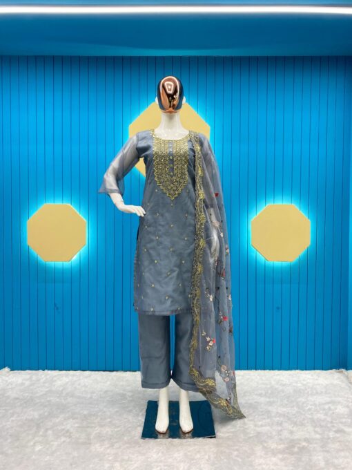 Sequence Embroidered Organza Suit